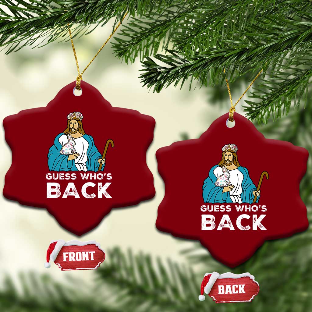 Guess Whos Back Ceramic Ornament Funny Religious Jesus Back Cute Bunny - Wonder Print Shop