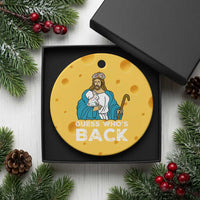 Guess Whos Back Ceramic Ornament Funny Religious Jesus Back Cute Bunny - Wonder Print Shop