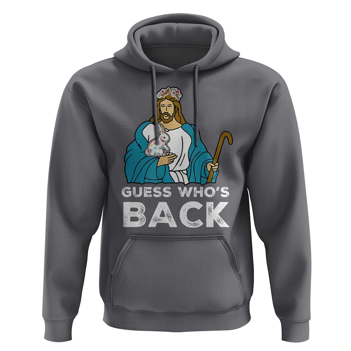Guess Whos Back Hoodie Funny Religious Jesus Back Cute Bunny - Wonder Print Shop