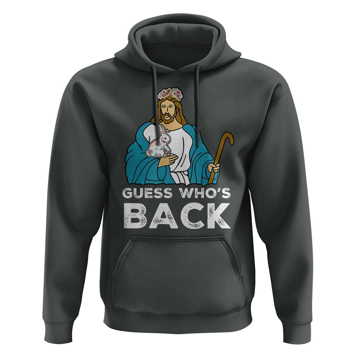 Guess Whos Back Hoodie Funny Religious Jesus Back Cute Bunny - Wonder Print Shop
