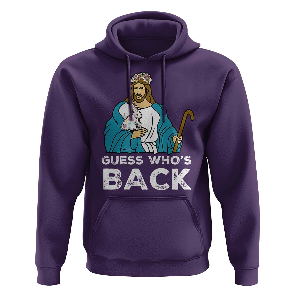 Guess Whos Back Hoodie Funny Religious Jesus Back Cute Bunny - Wonder Print Shop