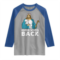 Guess Whos Back Raglan Shirt Funny Religious Jesus Back Cute Bunny - Wonder Print Shop