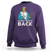 Guess Whos Back Sweatshirt Funny Religious Jesus Back Cute Bunny - Wonder Print Shop