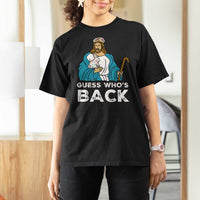 Guess Whos Back T Shirt For Women Funny Religious Jesus Back Cute Bunny - Wonder Print Shop