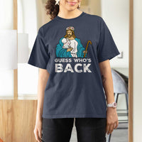 Guess Whos Back T Shirt For Women Funny Religious Jesus Back Cute Bunny - Wonder Print Shop