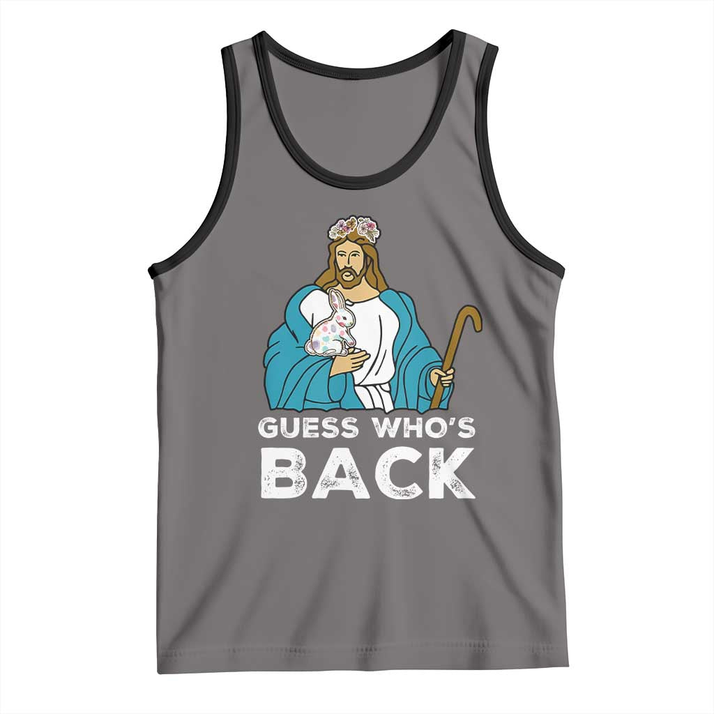 Guess Whos Back Tank Top Funny Religious Jesus Back Cute Bunny - Wonder Print Shop