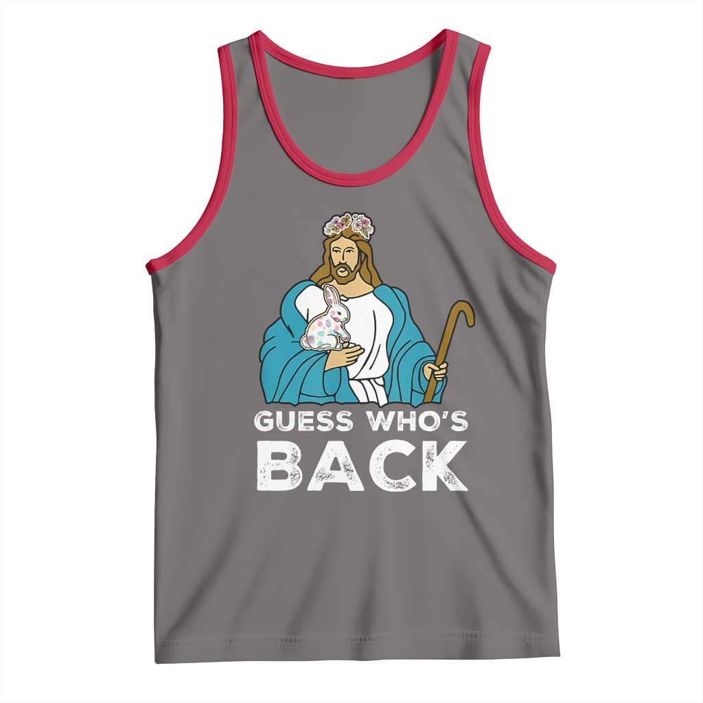 Guess Whos Back Tank Top Funny Religious Jesus Back Cute Bunny - Wonder Print Shop