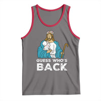 Guess Whos Back Tank Top Funny Religious Jesus Back Cute Bunny - Wonder Print Shop