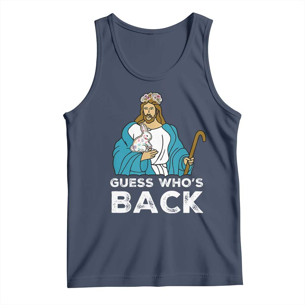 Guess Whos Back Tank Top Funny Religious Jesus Back Cute Bunny - Wonder Print Shop