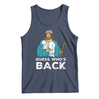 Guess Whos Back Tank Top Funny Religious Jesus Back Cute Bunny - Wonder Print Shop