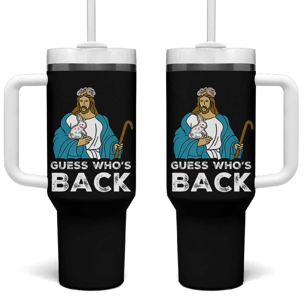 Guess Whos Back Tumbler With Handle Funny Religious Jesus Back Cute Bunny - Wonder Print Shop