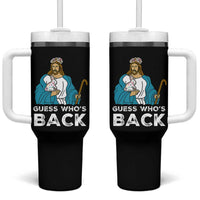 Guess Whos Back Tumbler With Handle Funny Religious Jesus Back Cute Bunny - Wonder Print Shop