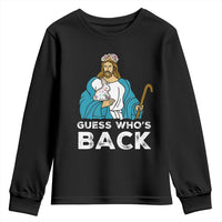 Guess Whos Back Youth Sweatshirt Funny Religious Jesus Back Cute Bunny - Wonder Print Shop