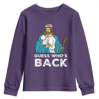 Guess Whos Back Youth Sweatshirt Funny Religious Jesus Back Cute Bunny - Wonder Print Shop