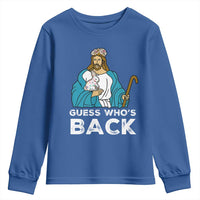 Guess Whos Back Youth Sweatshirt Funny Religious Jesus Back Cute Bunny - Wonder Print Shop