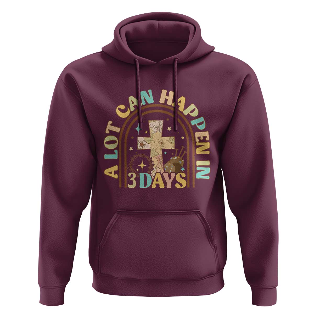 A lot can Happen in 3 Days Hoodie Retro Christian Easter Family