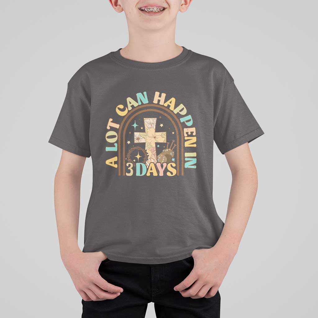 A lot can Happen in 3 Days T Shirt For Kid Retro Christian Easter Family