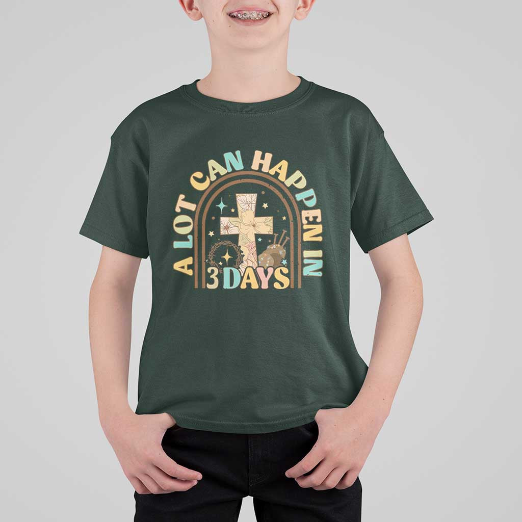 A lot can Happen in 3 Days T Shirt For Kid Retro Christian Easter Family
