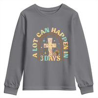 A lot can Happen in 3 Days Youth Sweatshirt Retro Christian Easter Family