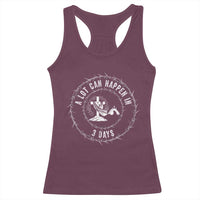 Easter Cross Racerback Tank Top A Lot Can Happen In 3 Days Jesus Christian