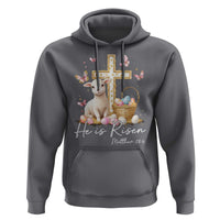 He Is Risen Easter Hoodie Lamb Flowers Cross