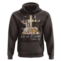 He Is Risen Easter Hoodie Lamb Flowers Cross
