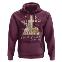 He Is Risen Easter Hoodie Lamb Flowers Cross