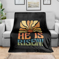 Retro Easter Throw Blanket Jesus He is Risen Matthew 28:6 Bible Verse Kids - Wonder Print Shop