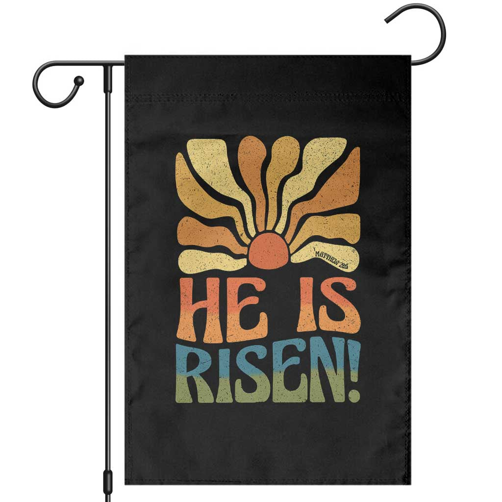 Retro Easter Garden Flag Jesus He is Risen Matthew 28:6 Bible Verse Kids - Wonder Print Shop