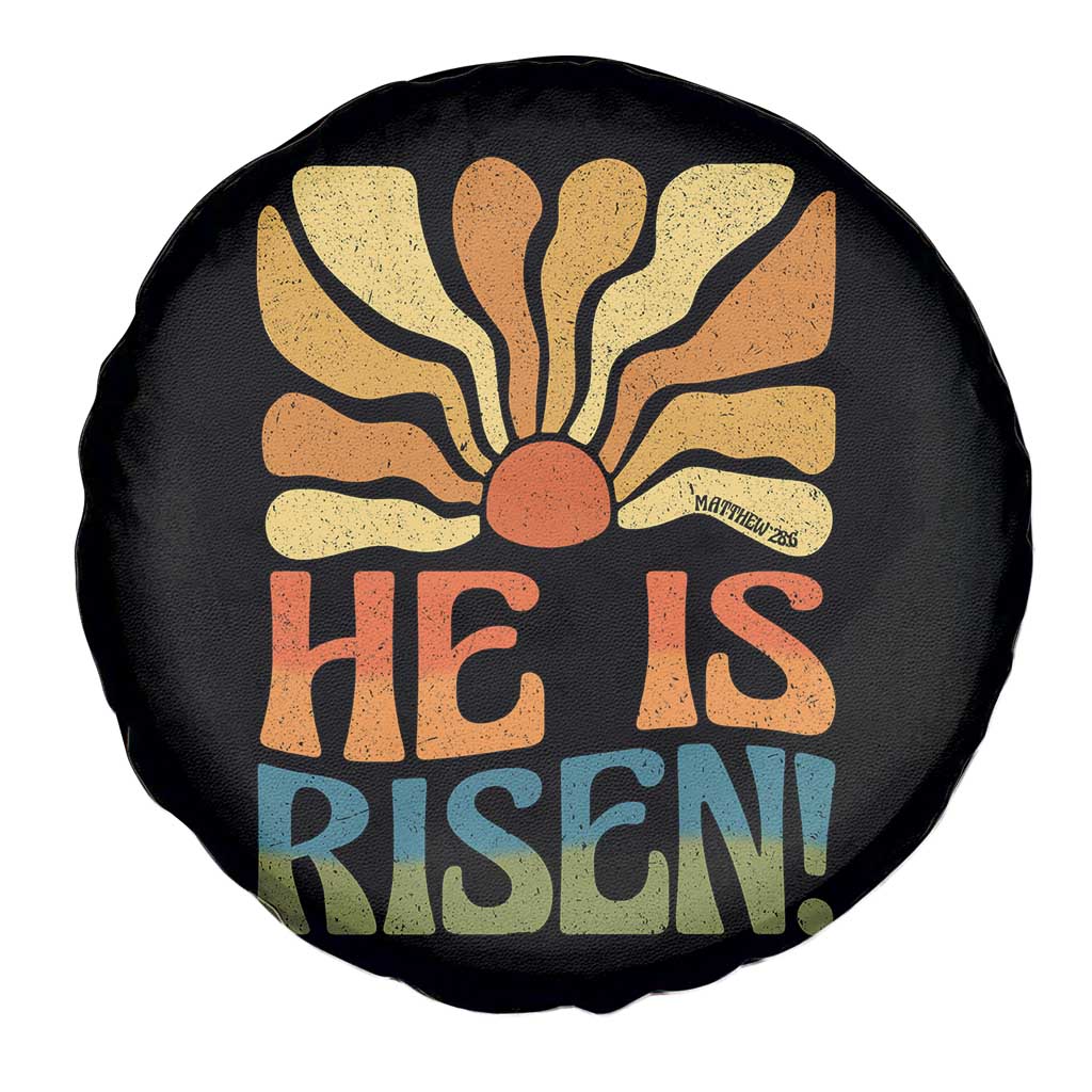 Retro Easter Spare Tire Cover Jesus He is Risen Matthew 28:6 Bible Verse Kids - Wonder Print Shop