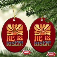 Retro Easter Ceramic Ornament Jesus He is Risen Matthew 28:6 Bible Verse Kids - Wonder Print Shop