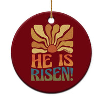 Retro Easter Ceramic Ornament Jesus He is Risen Matthew 28:6 Bible Verse Kids - Wonder Print Shop