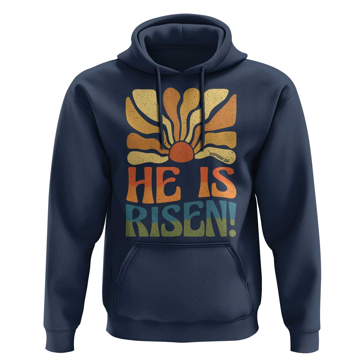 Retro Easter Hoodie Jesus He is Risen Matthew 28:6 Bible Verse Kids - Wonder Print Shop