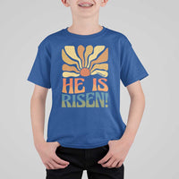 Retro Easter T Shirt For Kid Jesus He is Risen Matthew 28:6 Bible Verse Kids - Wonder Print Shop