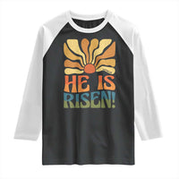 Retro Easter Raglan Shirt Jesus He is Risen Matthew 28:6 Bible Verse Kids - Wonder Print Shop