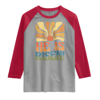 Retro Easter Raglan Shirt Jesus He is Risen Matthew 28:6 Bible Verse Kids - Wonder Print Shop