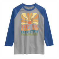 Retro Easter Raglan Shirt Jesus He is Risen Matthew 28:6 Bible Verse Kids - Wonder Print Shop