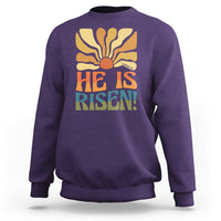 Retro Easter Sweatshirt Jesus He is Risen Matthew 28:6 Bible Verse Kids - Wonder Print Shop