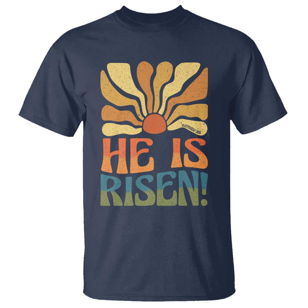 Retro Easter T Shirt Jesus He is Risen Matthew 28:6 Bible Verse Kids - Wonder Print Shop