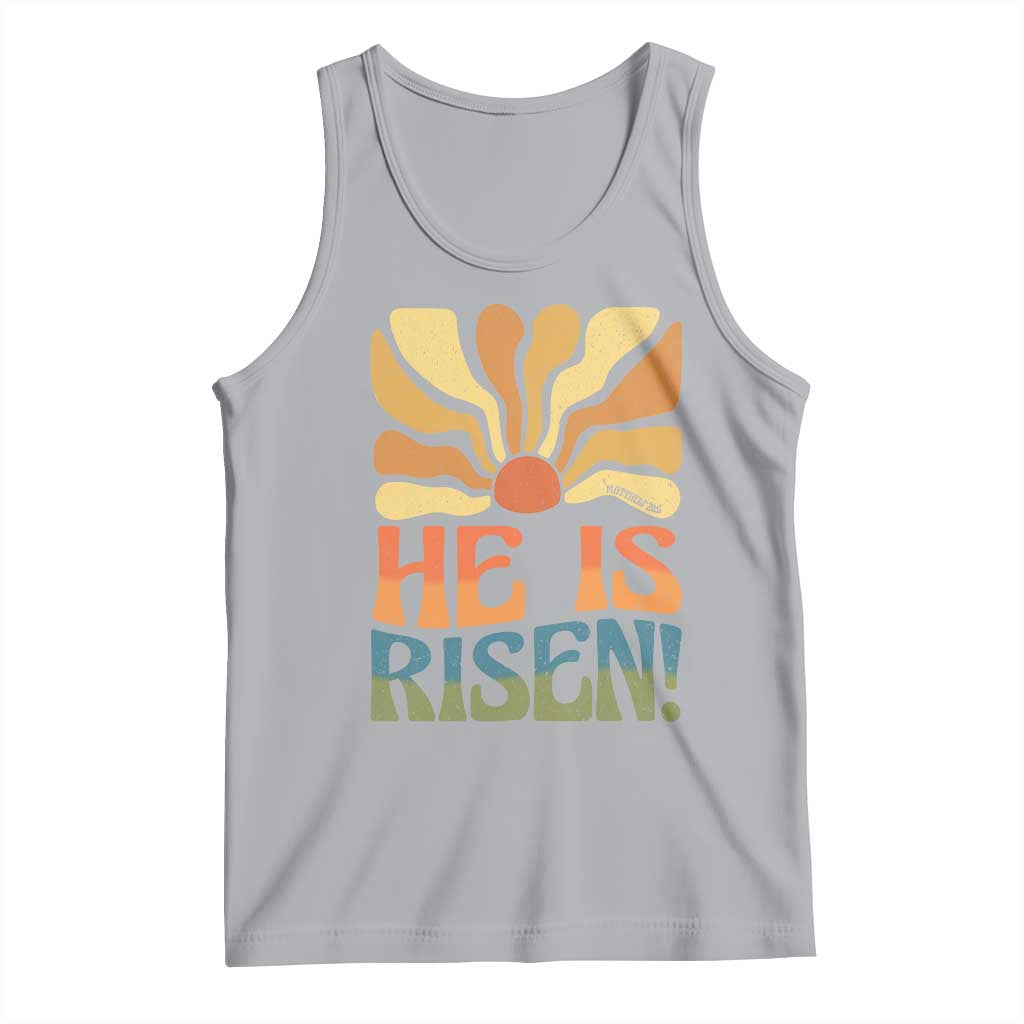Retro Easter Tank Top Jesus He is Risen Matthew 28:6 Bible Verse Kids - Wonder Print Shop