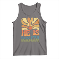 Retro Easter Tank Top Jesus He is Risen Matthew 28:6 Bible Verse Kids - Wonder Print Shop