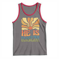 Retro Easter Tank Top Jesus He is Risen Matthew 28:6 Bible Verse Kids - Wonder Print Shop