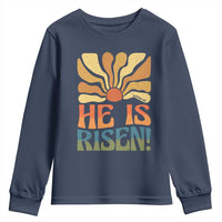 Retro Easter Youth Sweatshirt Jesus He is Risen Matthew 28:6 Bible Verse Kids - Wonder Print Shop