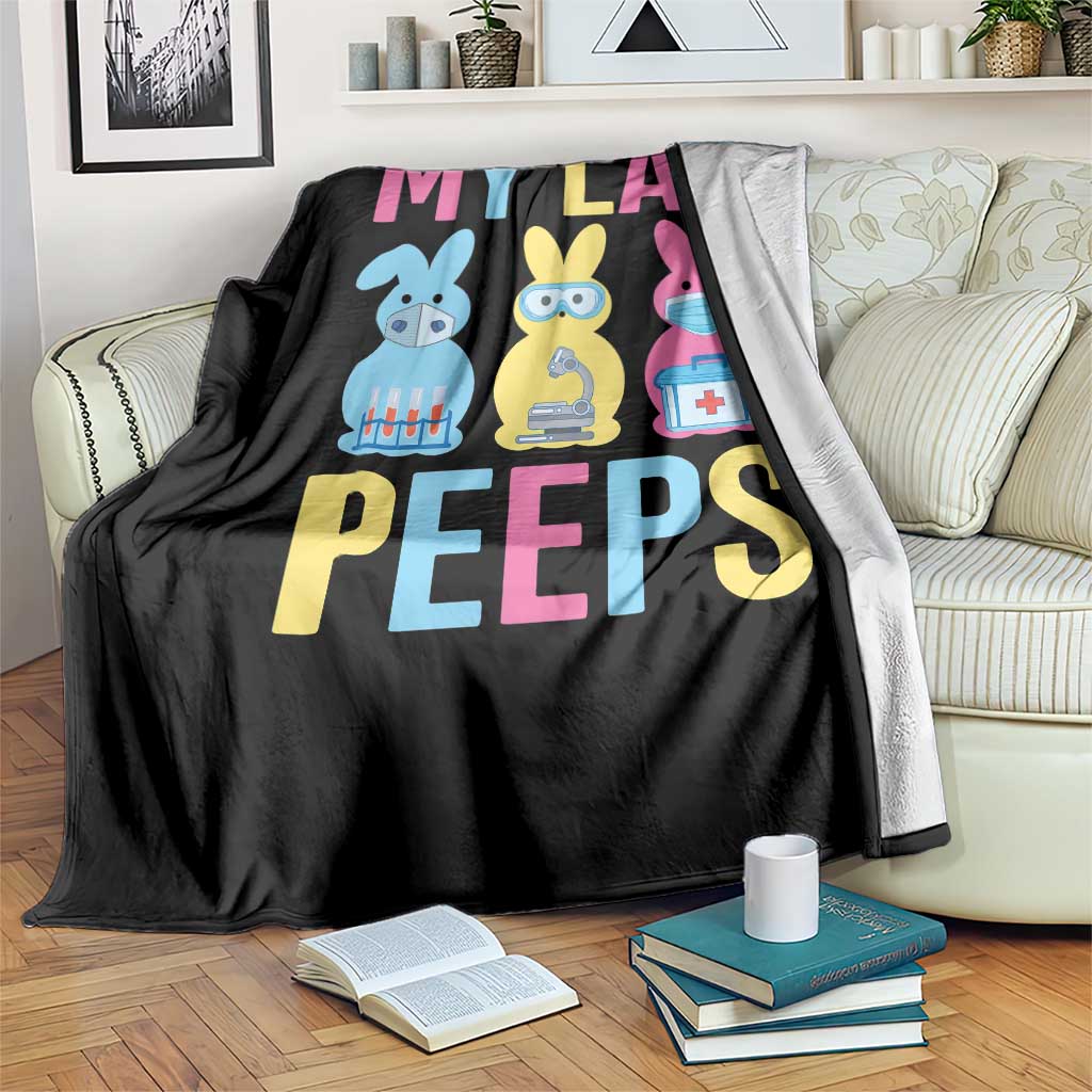Easter Lab Tech Throw Blanket Cute Bunny My Lab Peeps - Wonder Print Shop