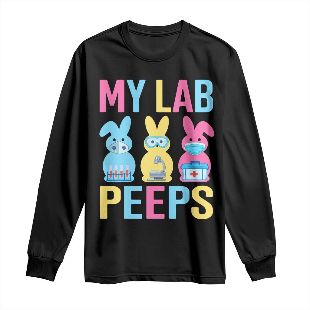 Easter Lab Tech Long Sleeve Shirt Cute Bunny My Lab Peeps - Wonder Print Shop