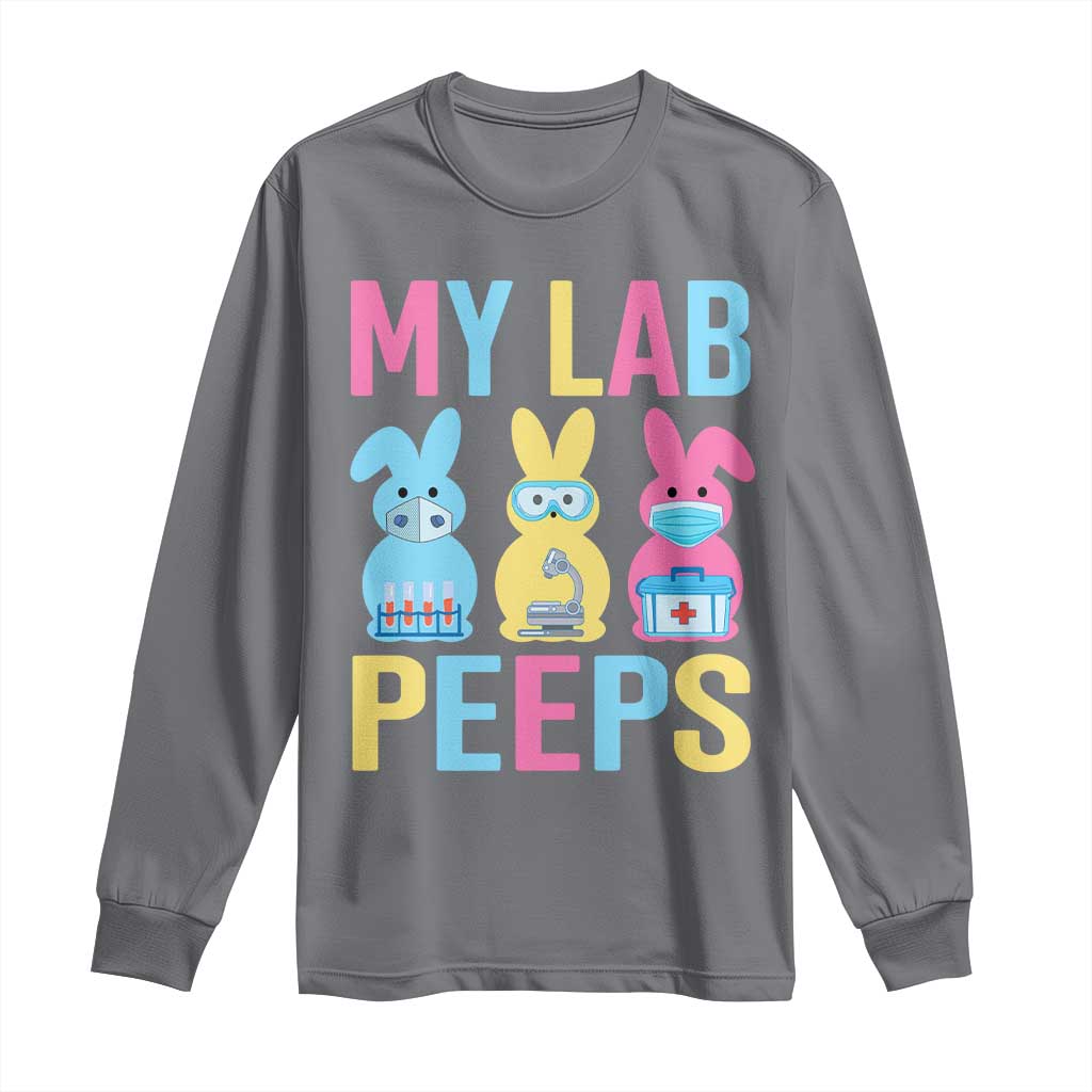 Easter Lab Tech Long Sleeve Shirt Cute Bunny My Lab Peeps - Wonder Print Shop