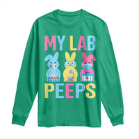 Easter Lab Tech Long Sleeve Shirt Cute Bunny My Lab Peeps - Wonder Print Shop