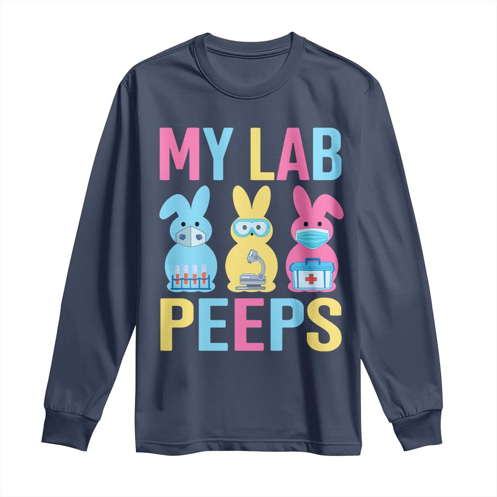 Easter Lab Tech Long Sleeve Shirt Cute Bunny My Lab Peeps - Wonder Print Shop