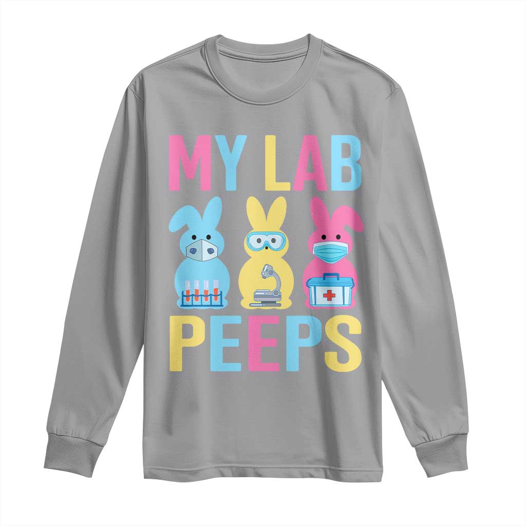 Easter Lab Tech Long Sleeve Shirt Cute Bunny My Lab Peeps - Wonder Print Shop