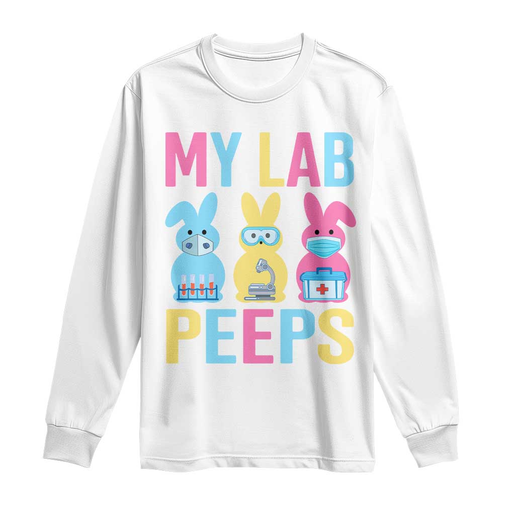 Easter Lab Tech Long Sleeve Shirt Cute Bunny My Lab Peeps - Wonder Print Shop